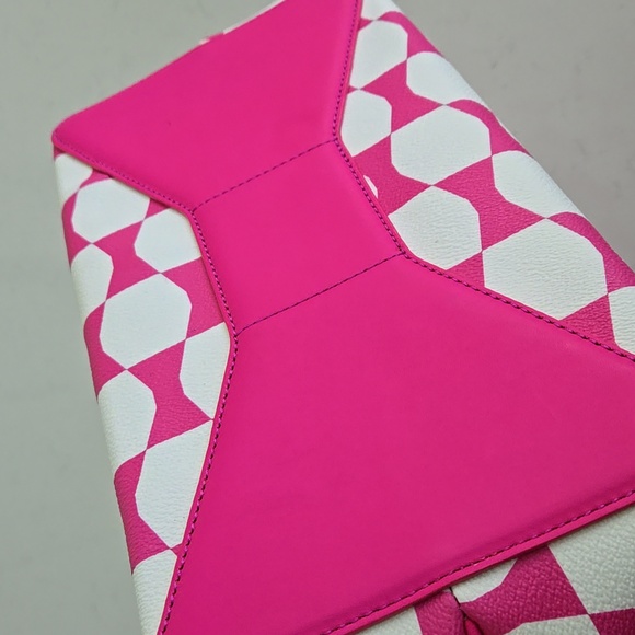 KATE SPADE BOW TOTE w/ Kate spade charm pink & white bow pattern 17 x 10 in - Picture 14 of 16